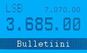 Bulletiinitaajuudet ovat 3685 kHz ja 7070 kHz.